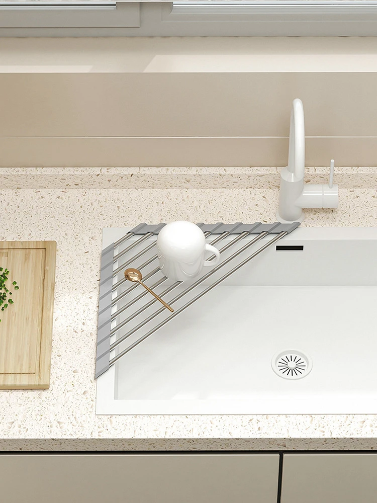 2PCS Sink Drain Rack Foldable Kitchen Sink Sponge Bowl Chopsticks New Drain Rack for Fruit and Vegetable Drain Dish Rack