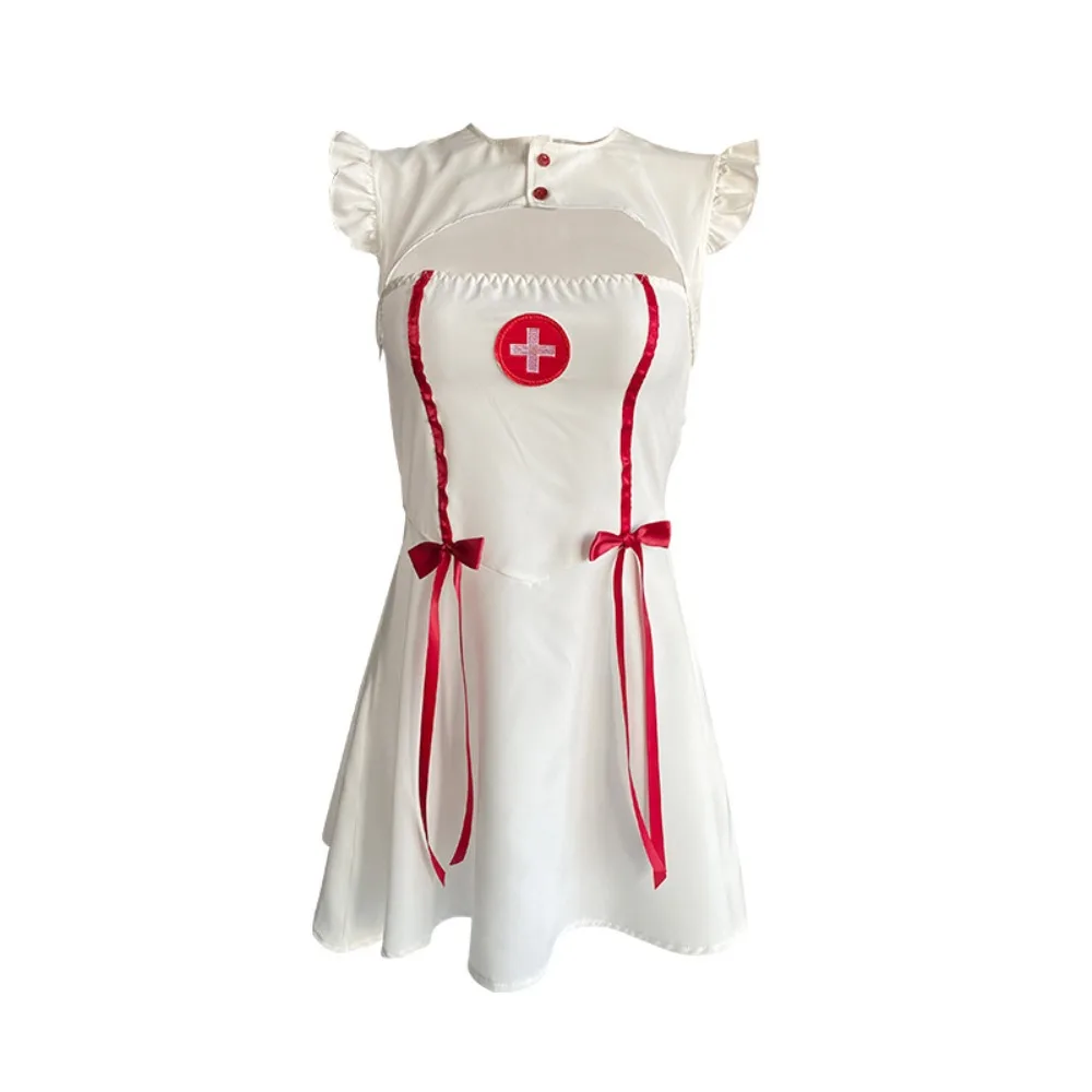 Exotic Costumes Nurse Pajamas Mini Ultra Short Seduction Sexy Cosplay Nurse Dress Suit Set Lingerie Women Underwear Intimates