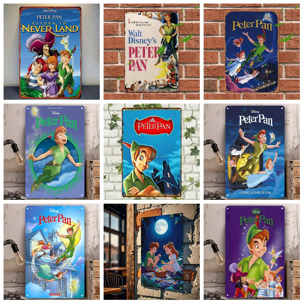 

Miniso Peter Pan Fantasy Adventure Collection Decor Metal Signs Tin Signs Captain Poster Decor for Bar Pub Club Wall Decoration