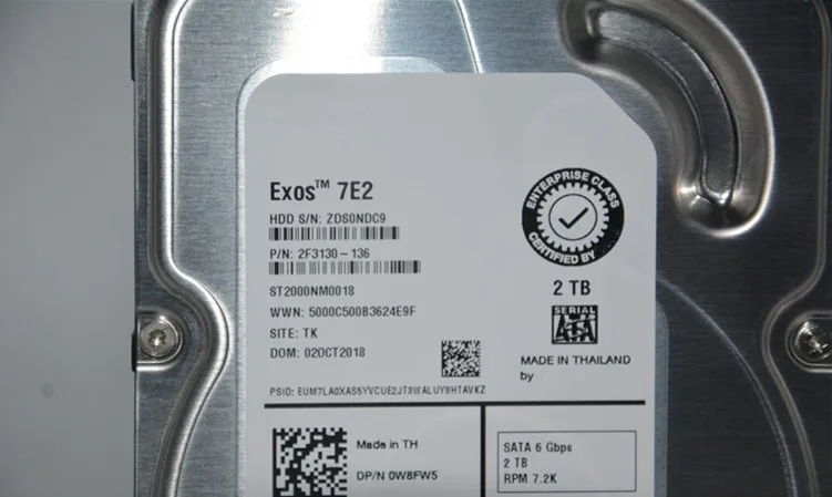 

0W8FW5 W8FW5 2T 2TB 3.5' 7.2K SATA servers hard drive hdd