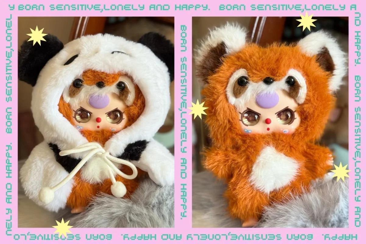 Nieuwe echte baby drie ik ben geen krijger serie mysterie doos schattig vinyl gezicht poppen blinde doos speelgoed verjaardagscadeau tas hanger