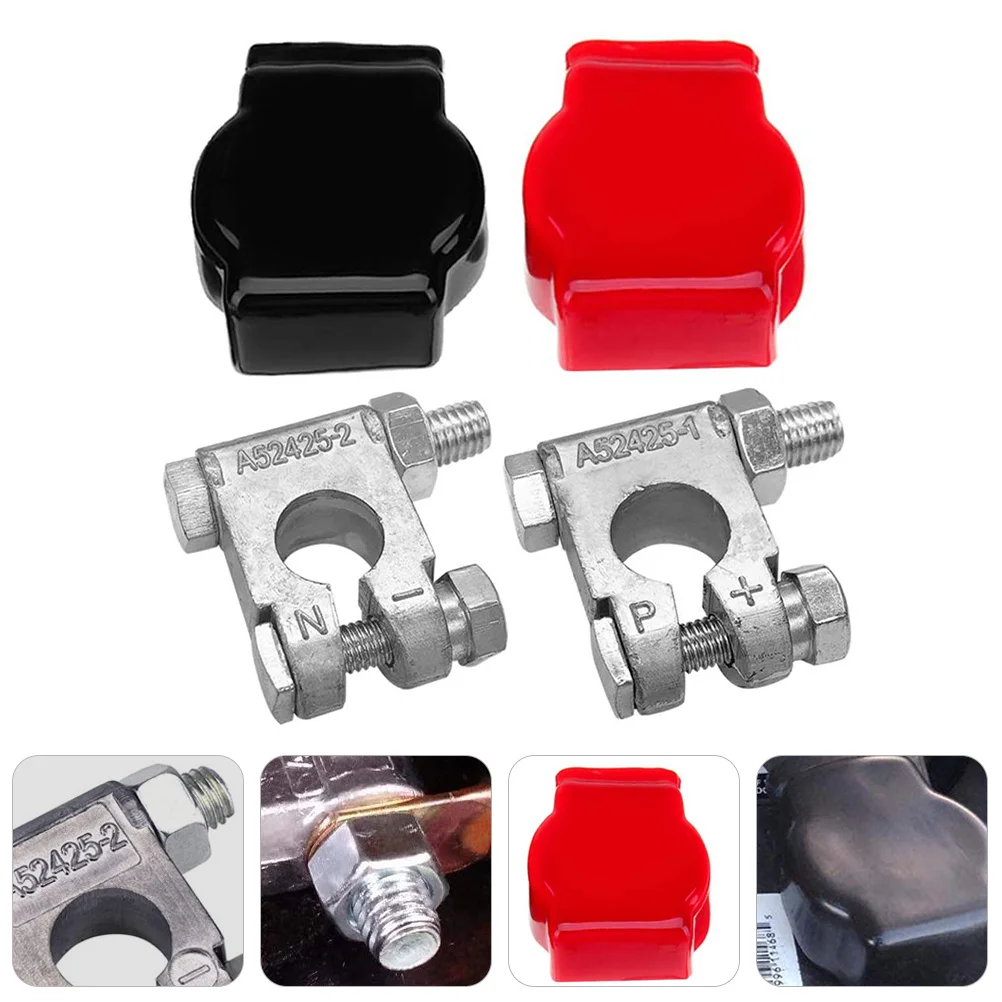 

1Set Car Truck Boat Terminal Post Kit Lead Alloy ABS Flame Retardant Wear Resistant Protective Cover Terminal