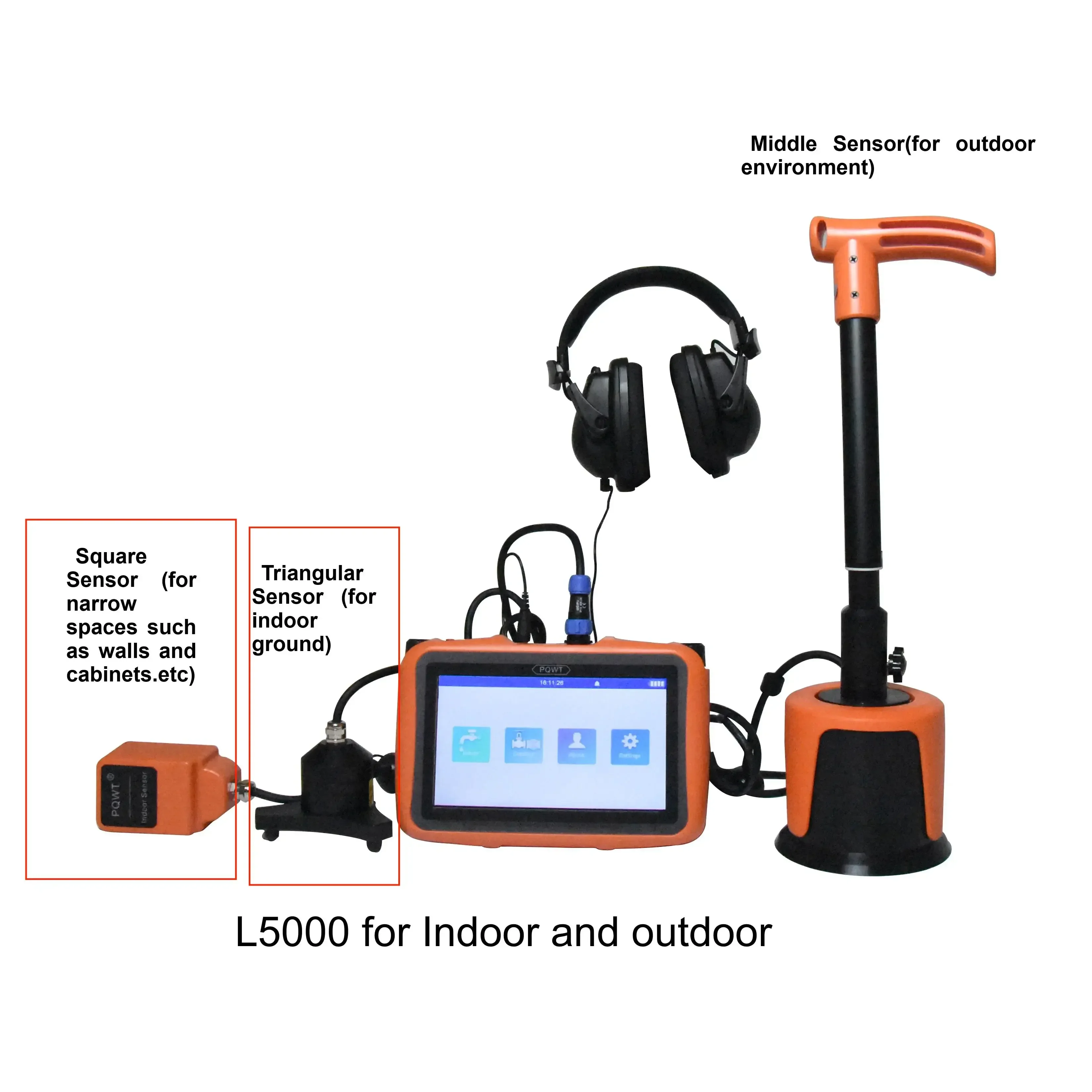 PQWT-L5000 Indoor And Outdoor Underground Water Pipe Leak Detector Water Leakage Detection Device Invisible Leaks