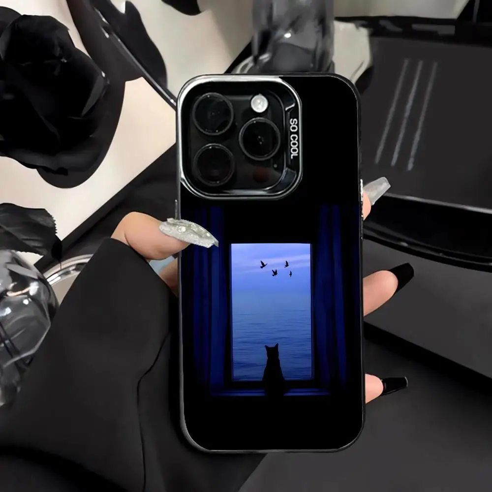 

The Kitten By The Window Phone Case Shockproof and Anti Slip Frosted Suitable for iPhone 16 15 14 13 12 11 Pro Max Plus Mini