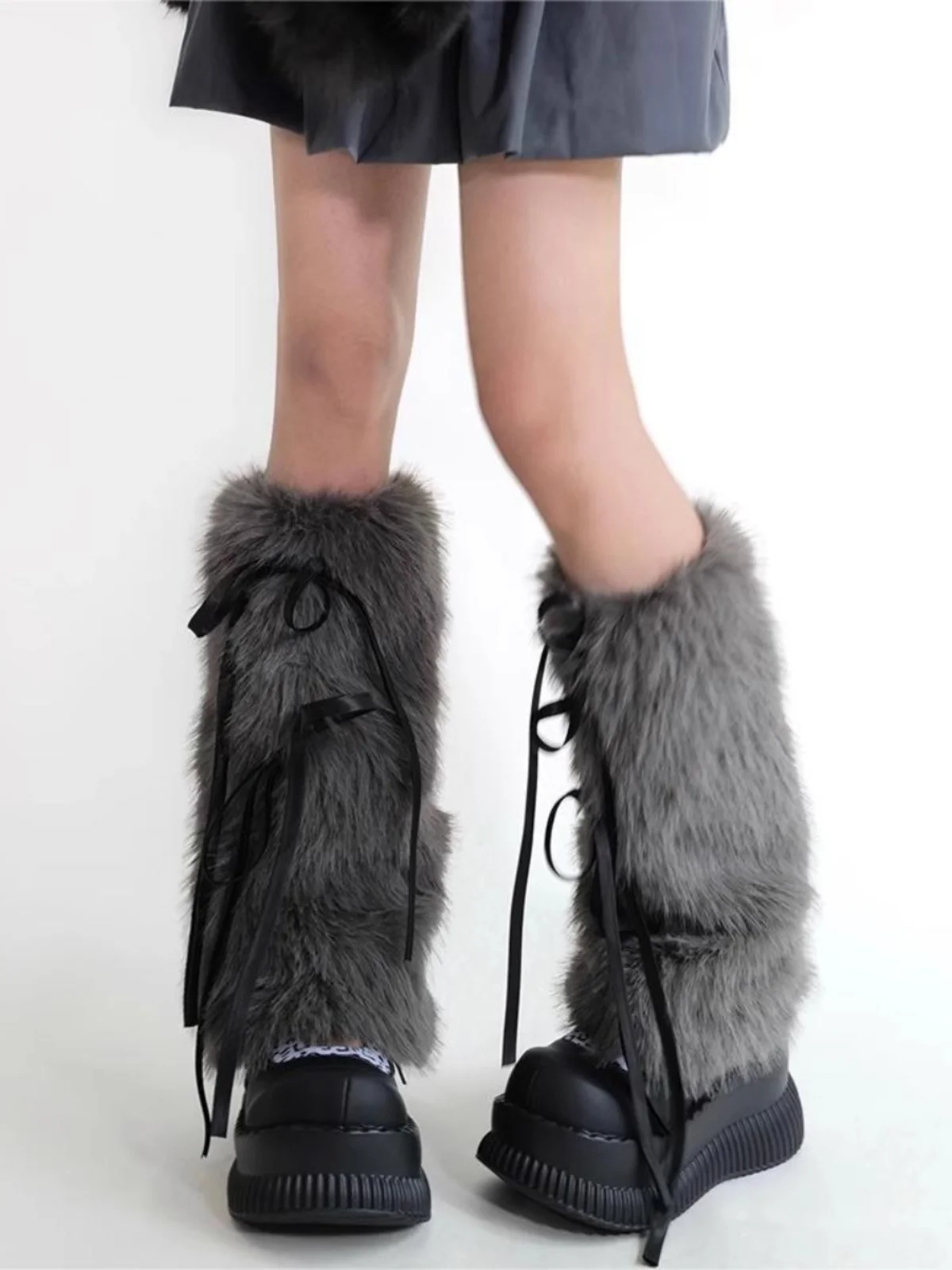 Furry Leg Warmer Thick Furry Calf Foot Sock Women Winter New Sleeve Northeast Warm Snow Boots Leg Warmer