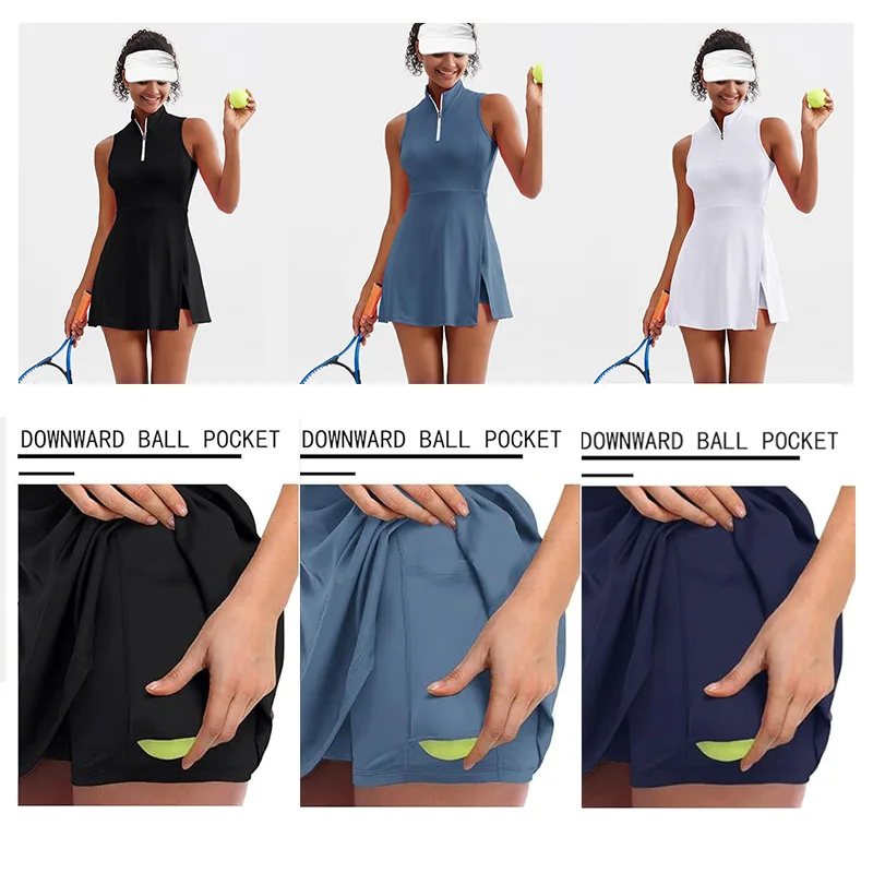

Tennis Women's Dresses with Shorts and Pocket Golf Wear Sport Badminton Clothing 2024 Active Wear Tracksuit Summer Sportswear