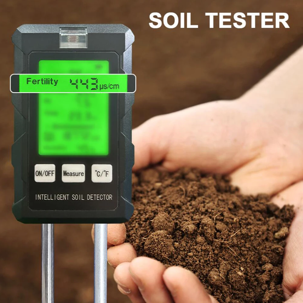 

6in1 Soil Tester Multifunctional Soil Fertility pH Temperature Humidity Sunlight Air Moisture Tester Practical Soli Analyzer