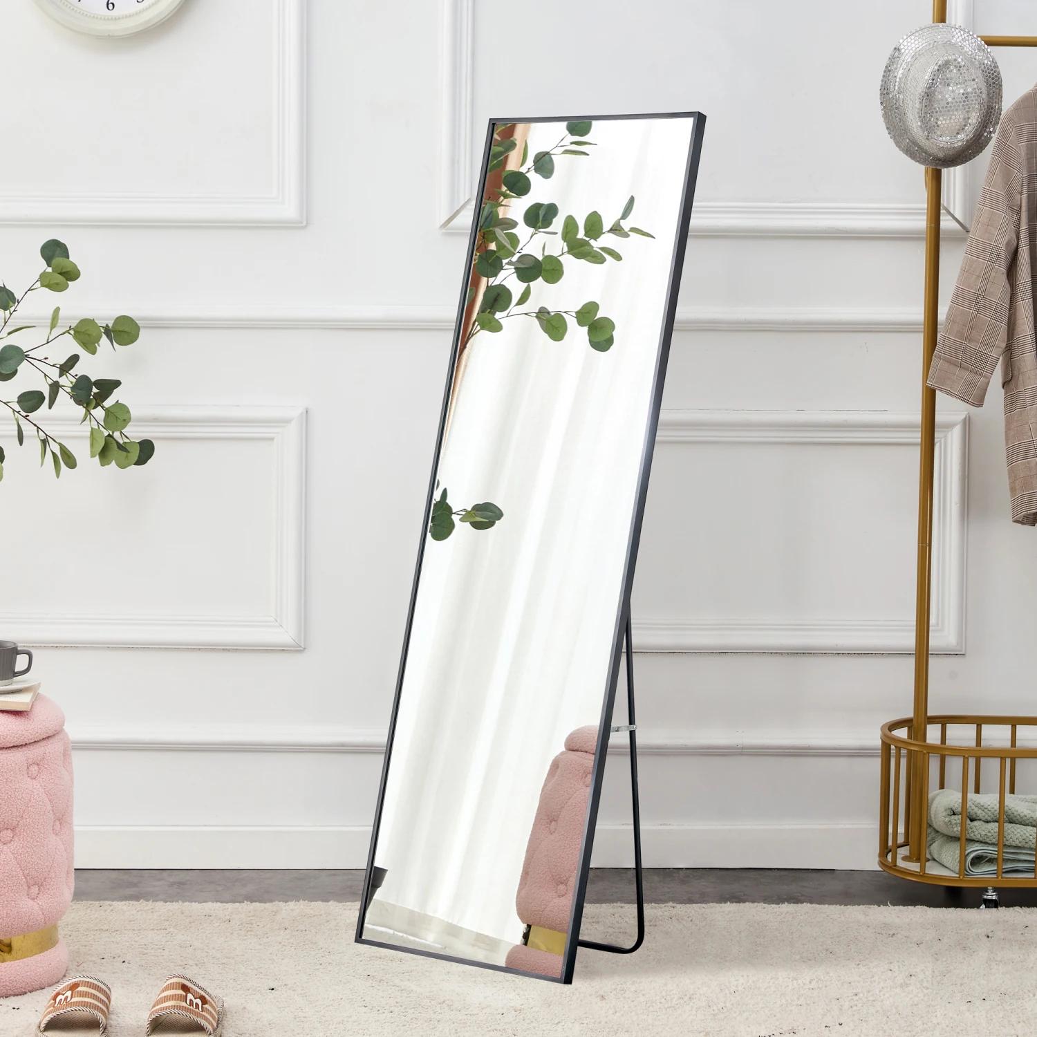 

4th generation aluminum alloy metal frame full body mirror, quality upgrade, bathroom makeup mirror, bedroom entrance, floor mir