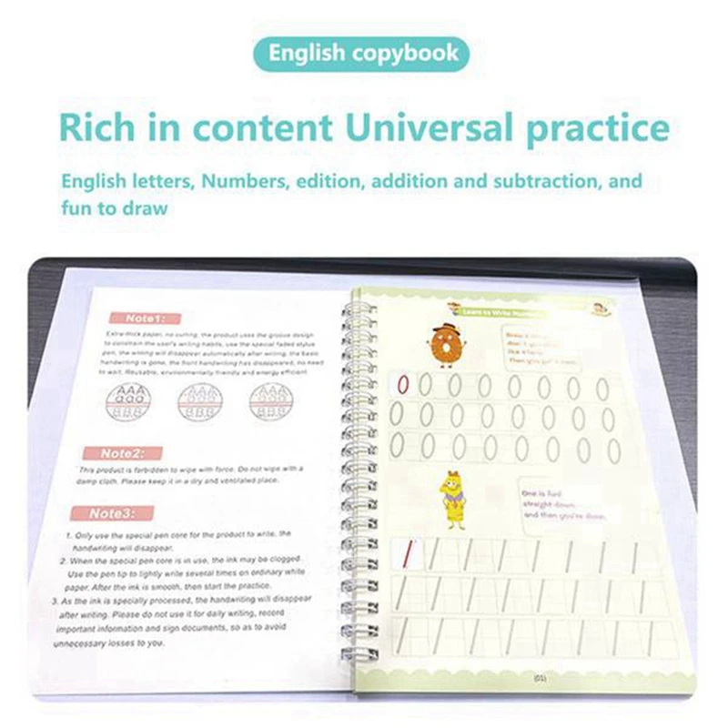 Copybook Board Children's Reusable Handwriting Practice Book To Learn To Write Children's Groove Practice Copybook Set