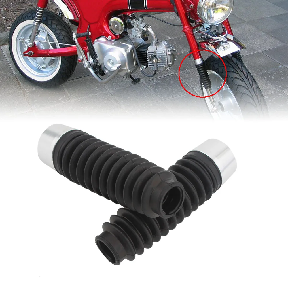 

Motorcycle Accessories Front Fork Cover Gaiters Gators Boot Shock Protector Rubber & Aluminum For Honda CT70 & CT70H 1969-1971
