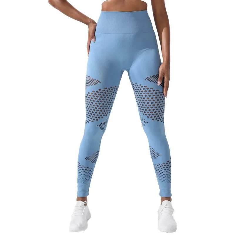 High Waist Yoga Pants Yoga Pants Sports Female Clothing Sexy Hollow Stripe Seamless Leggings Women Fitness Leggings Gym