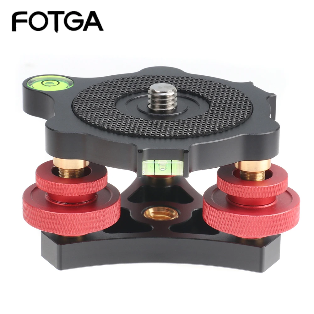 

FOTGA 33lb Load Camera Tripod Lever Stand Leveling Base Tri Wheel Head -/+ 5 Degree Angle Adjustment with 3/8"-16 Thread Mount