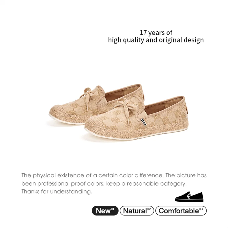 JOY&MARIO Fisherman Shoes 2024 Spring Luxury Women Shoes Flower Korean Style Flat Casual Shoes Slip-on Summer Shoes Espadrilles