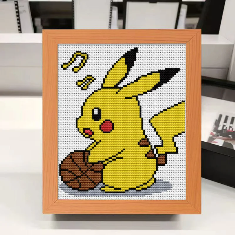 

Pokemon Animation Peripheral Pikachu Cross Stitch 2023 New Small Pieces Thread Embroidery Simple Novice Handmade Ornament