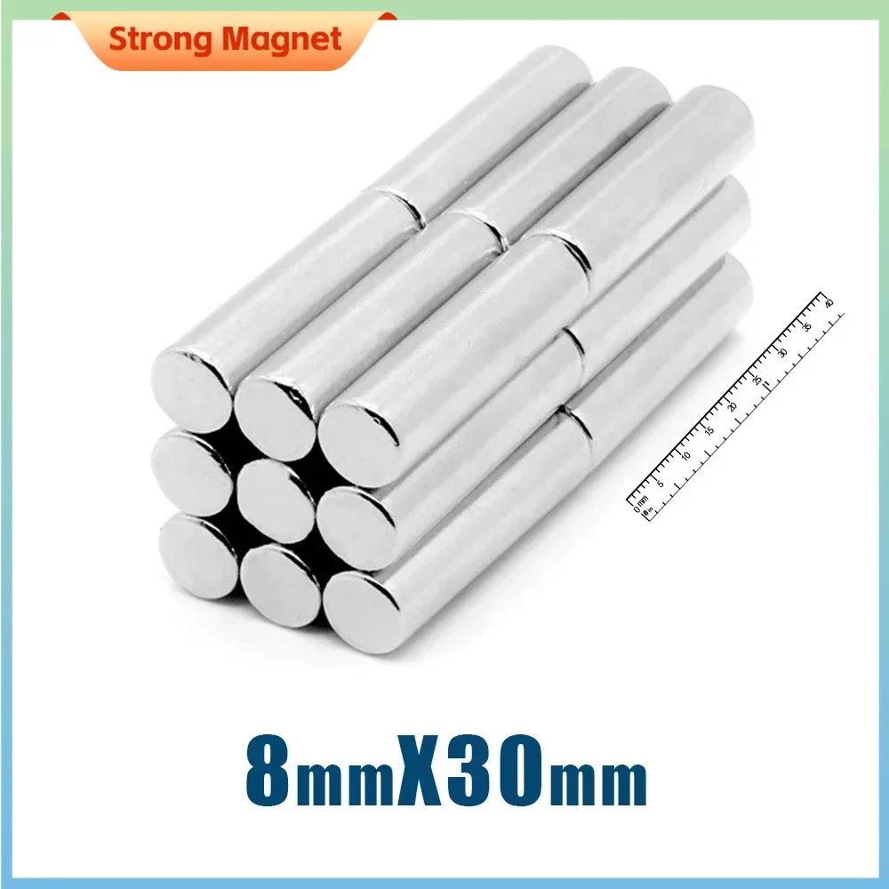 

Dia.=8mm Round 8x30mm Neodymium Magnet Neodymium N35 Super Strong Custom Refrigerator Magnet Design Fishing Magnet