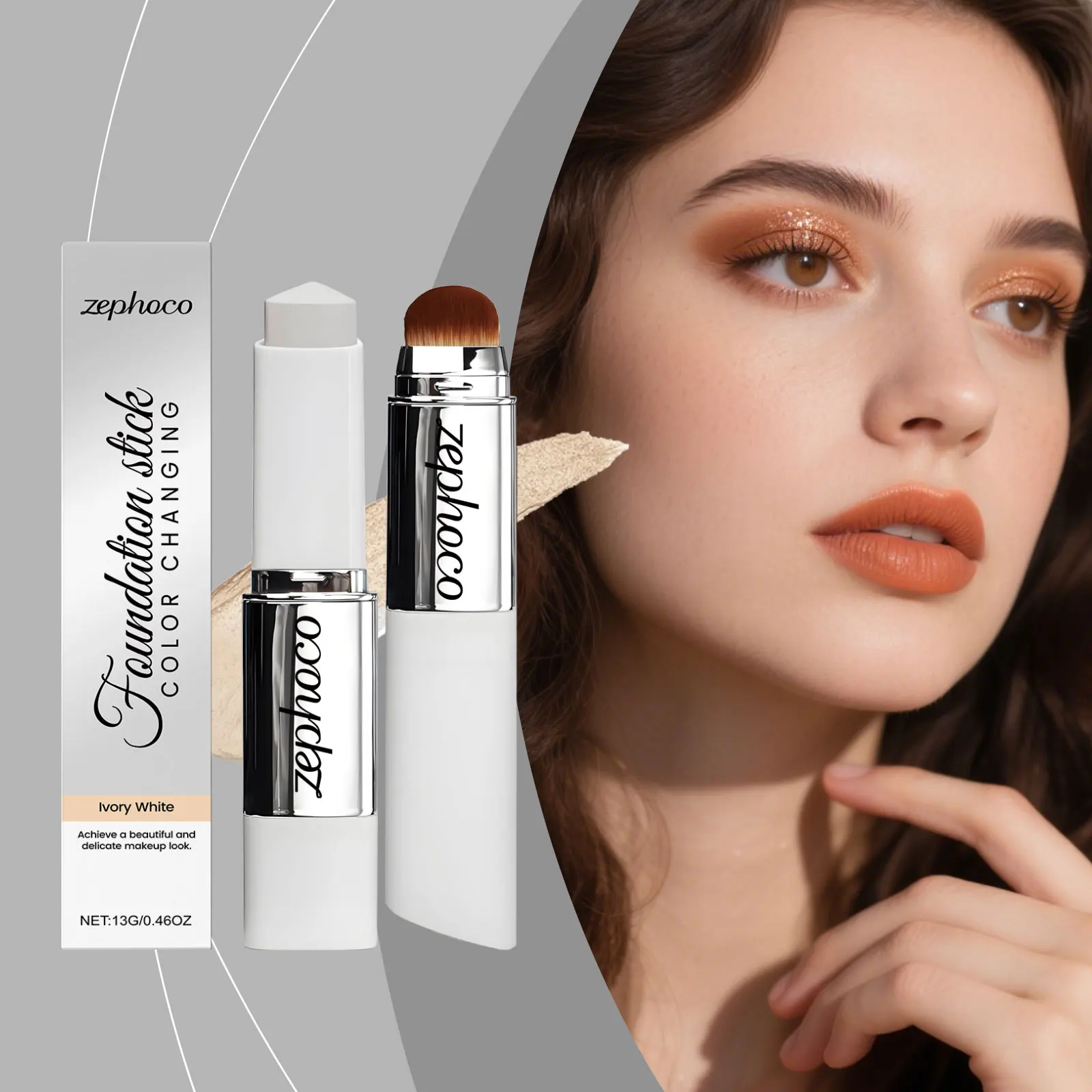 

Ivory White Foundation Stick Concealer Color-Changing - Hydrating, Delicate, Daily Moisturizing, Natural Matte Clear Finish
