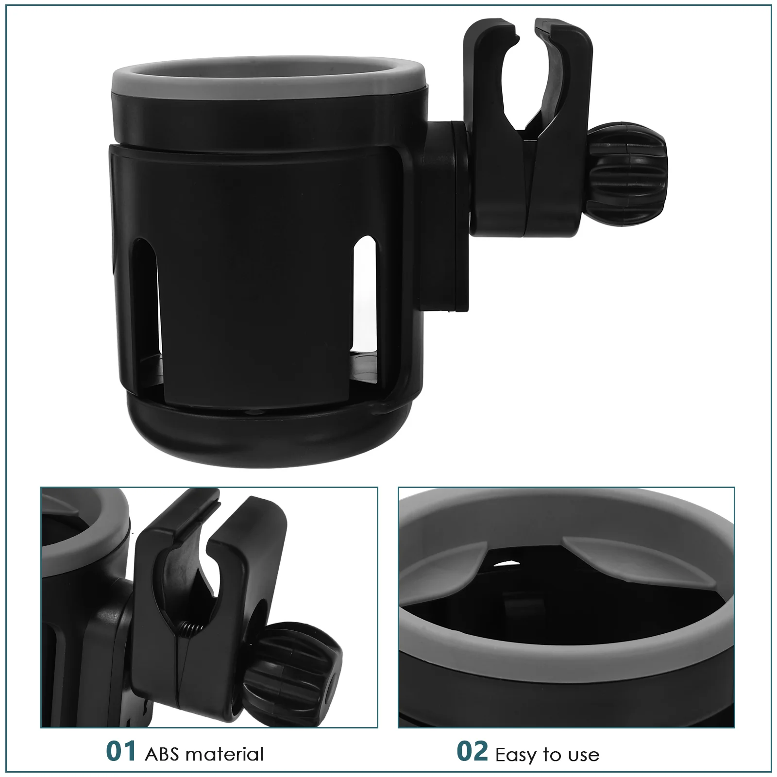 

Double Cup Holder Bottle Compact Stroller Plastic Beverage Rack Stable for Abs