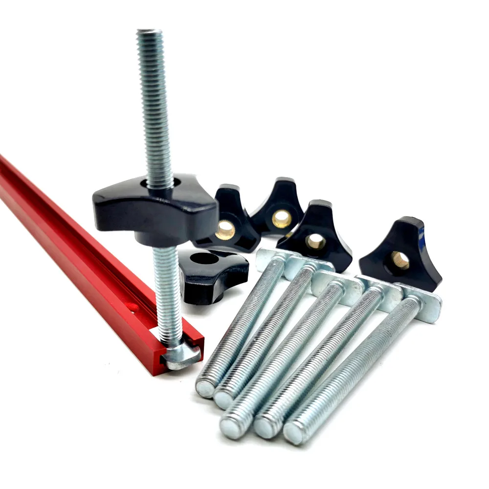 10 แพ็ค T Bolt และชุดอ่อนนุช M8 งานไม้เครื่องมือ Jigs สกรูสล็อต Fastener และ Through Hole Nut Miter Track Bolts Jig W/ด้าย