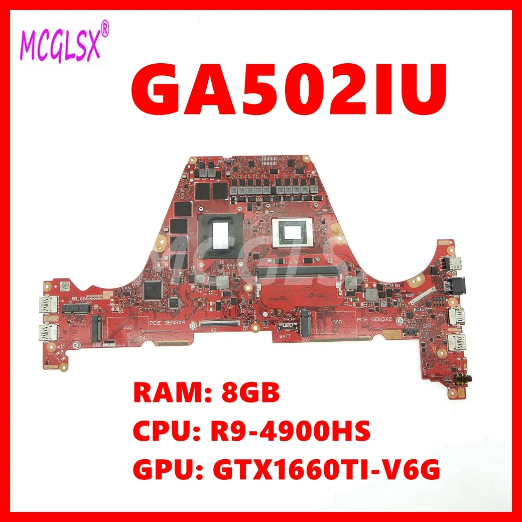 GA502IU Mainboard For Asus GA502IV GA502IU GA502 GA502DU GA502I Laptop Motherboard With R9-4900HS CPU 8GB-RAM GTX1660ti-V6G GPU