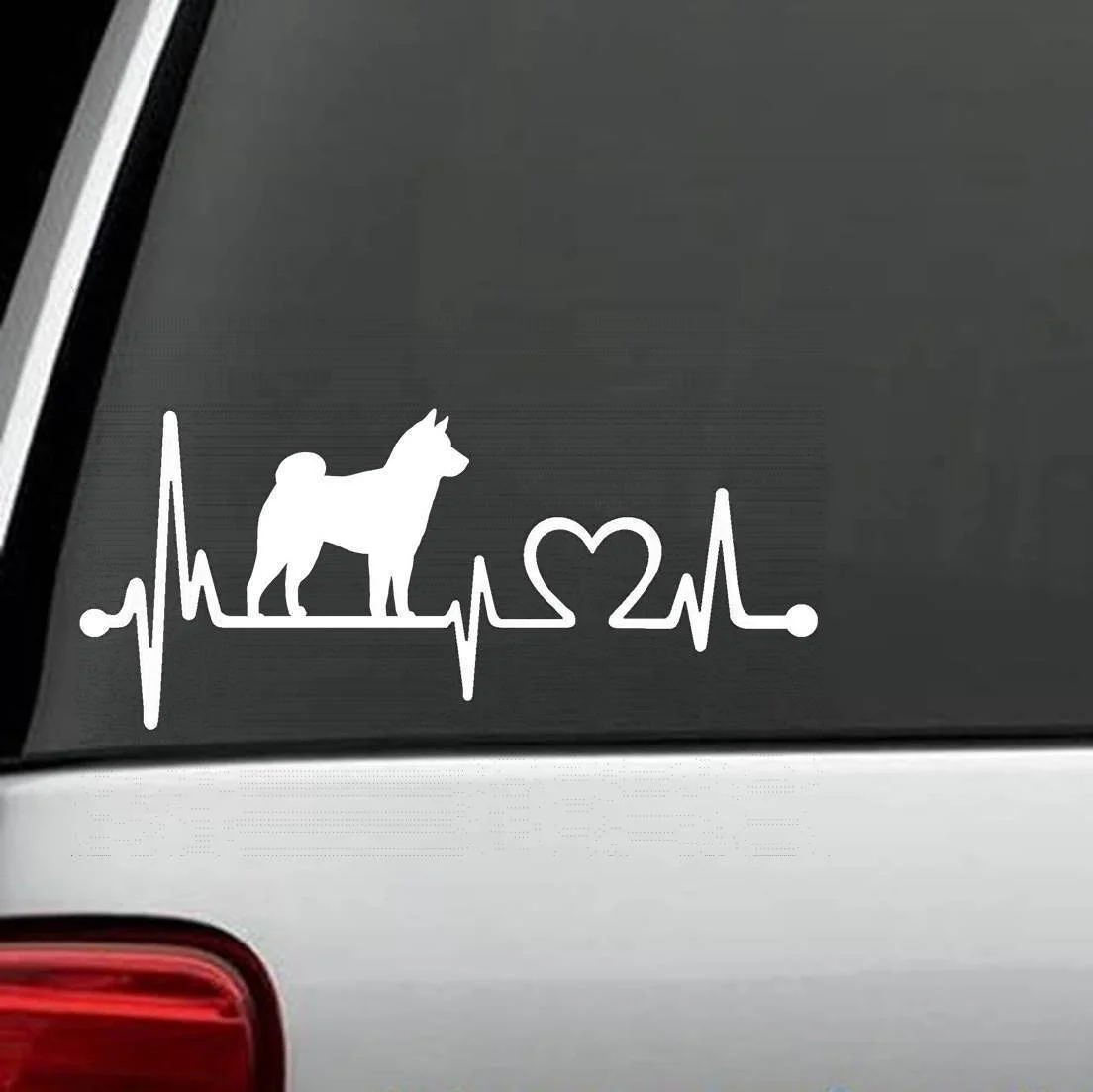 For Shiba Inu Heartbeat  Lifeline Dog Decal Sticker Cat Truck SUV Laptop Art Car Styling