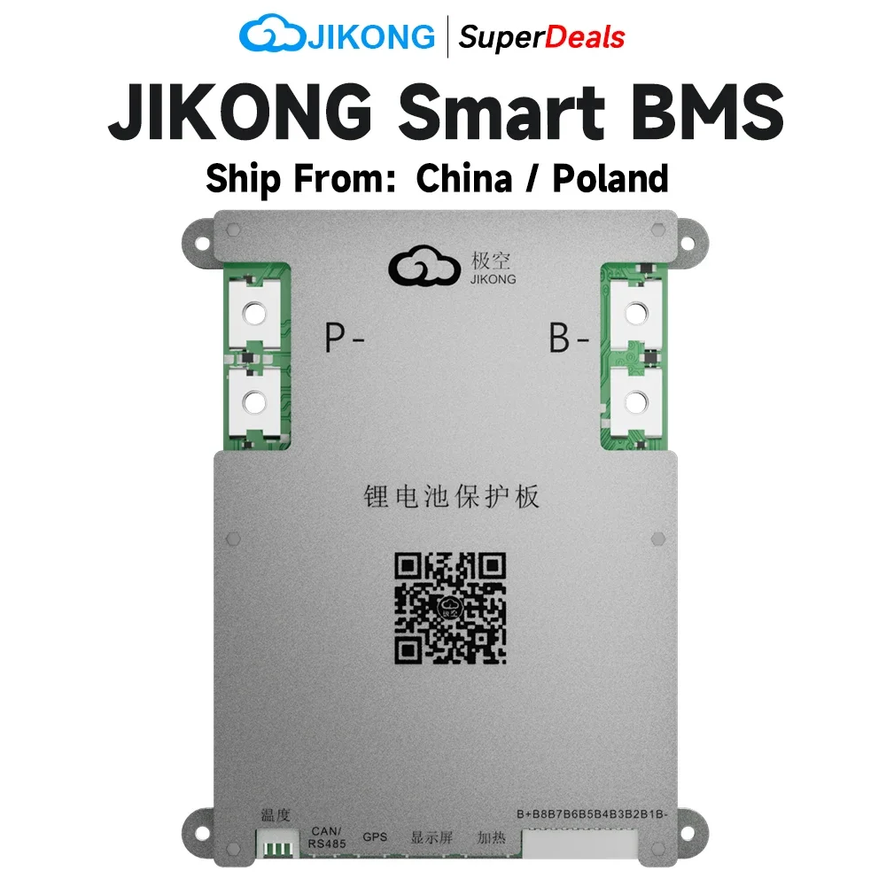 

JIKONG Smart BMS 1A 2A Active Balance 3S~8S 24V 200A LifePo4 Battery Management System with BT APP CAN RS485 NTC Smart JKBMS