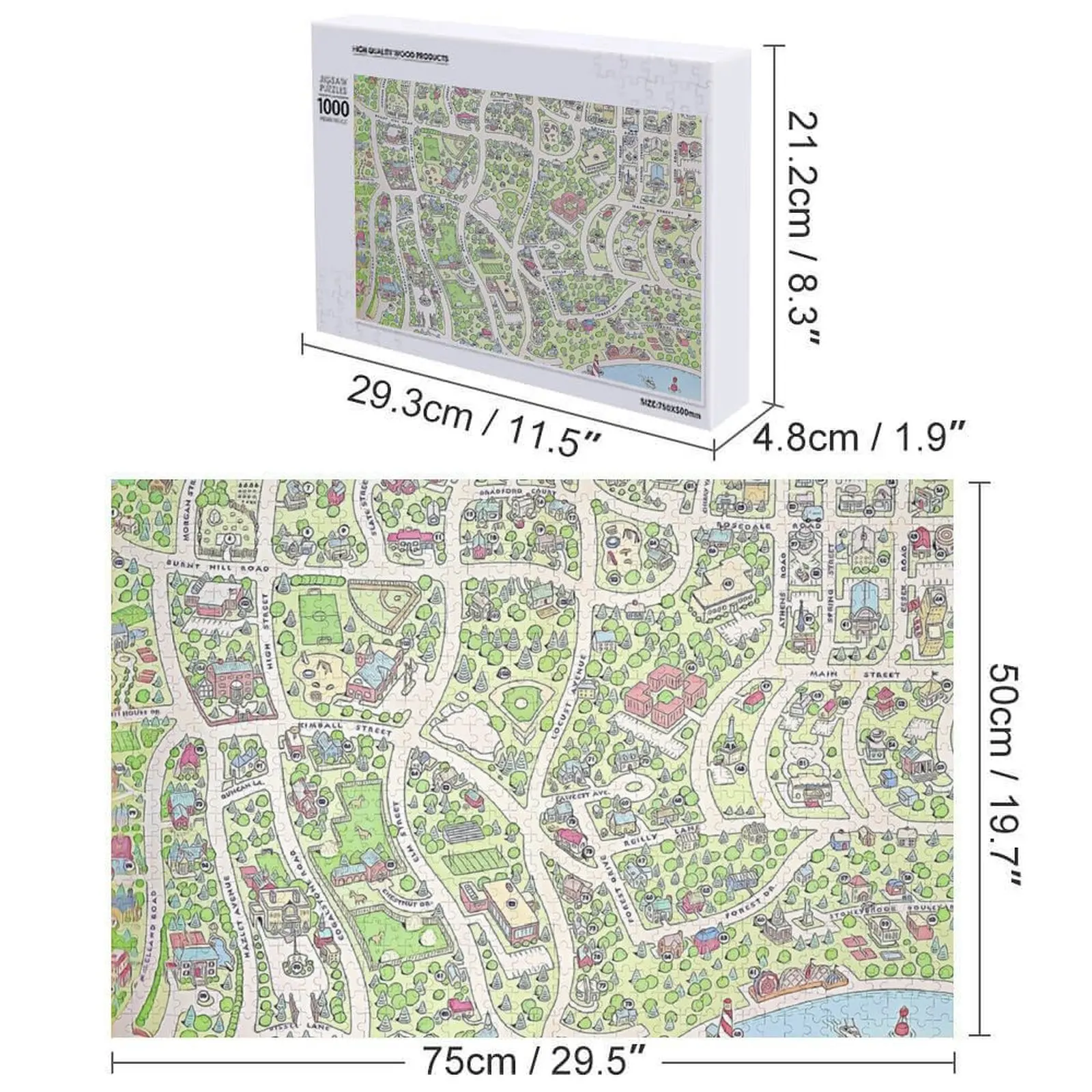 لغز الصور المقطوعة لخريطة Baby-sitters Club Stoneybrook هدية شخصية للأطفال