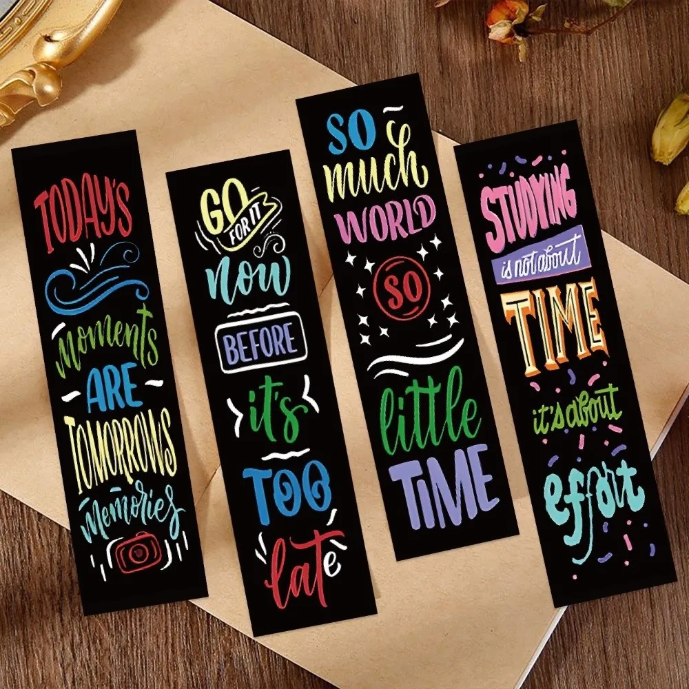 24/30PCS Set Uplifting Quotes Paper Bookmark Butterfly Aesthetic Stationery Motivational Bookmarks Reading Book Clip