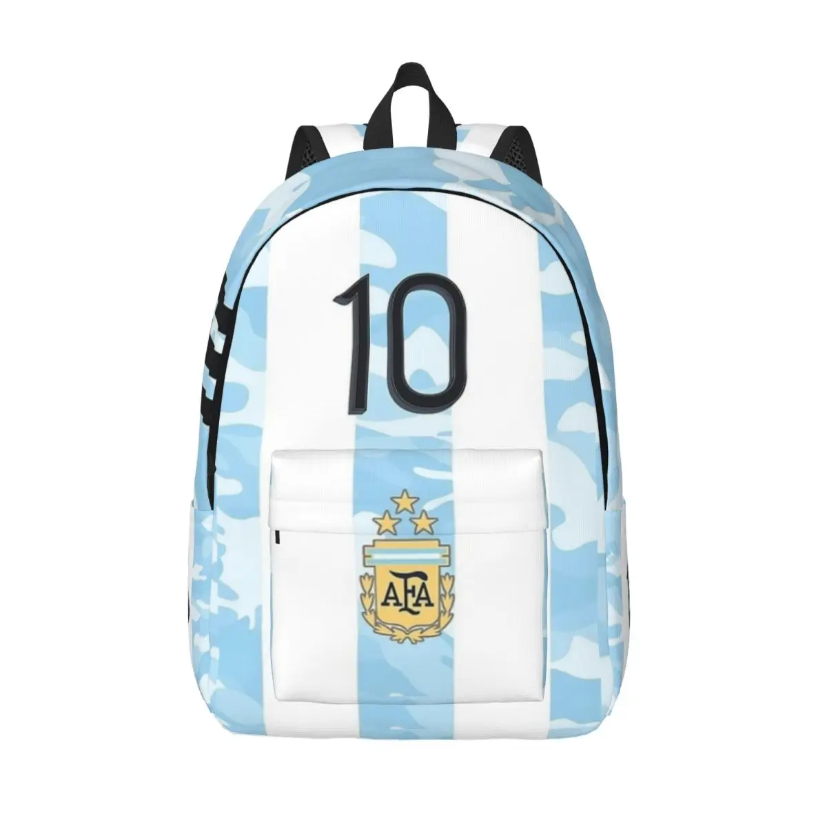 Argentina Football 10 Casual Backpack Durable High School Business Soccer Star Fan Daypack for Men Women Laptop Computer Bags