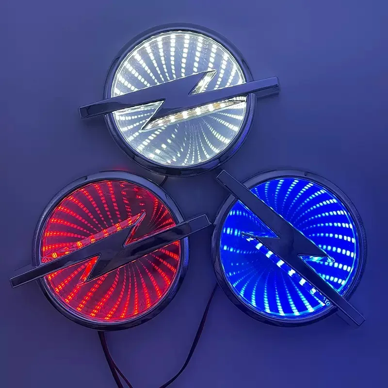 Image of Beleuchtetes 3D-Auto-Emblem für die Heckleuchte, 13,3 x 10,1 cm – LED-Leucht-Emblem für Opel