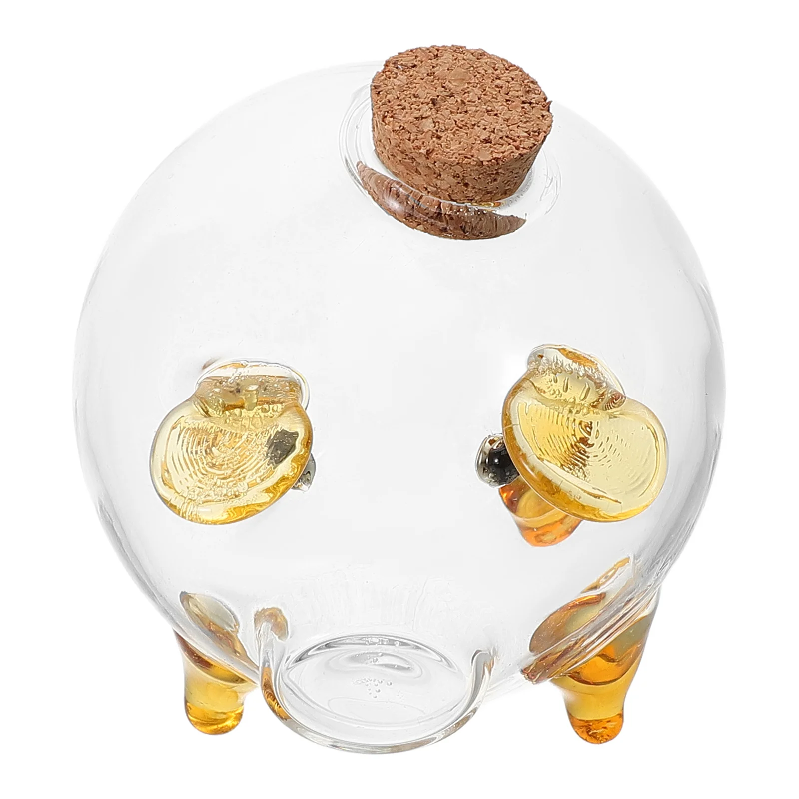 

Cute Pig Shaped Glass Container Clear Storage Jar Mini Bottle Airtight Seal Tiny Jar Decorative Home Organizer