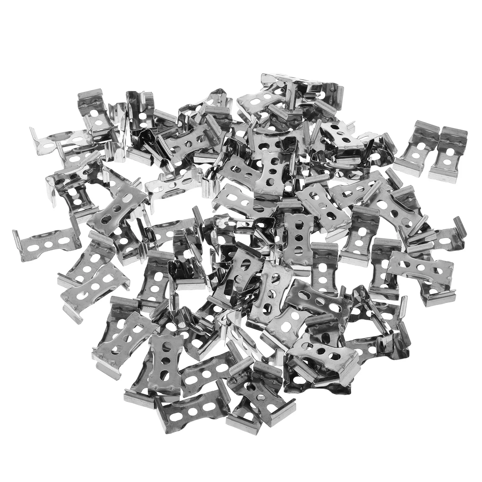 100Pcs T8 Light Clips Manganese Steel Electroplated Metal Spring Mounting Brackets Versatile Use for LED Neon Fluorescent Tube