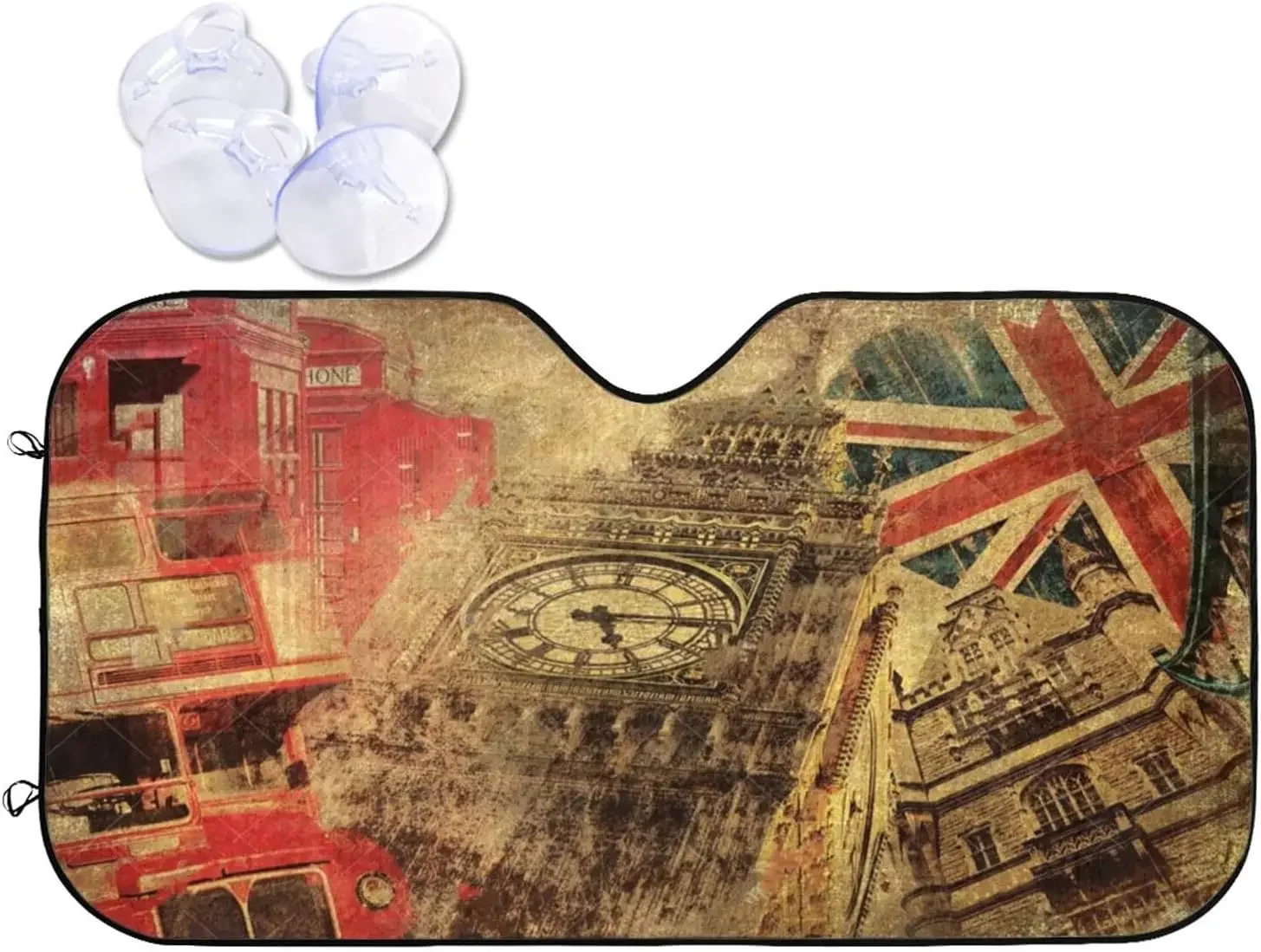 

Collage London Windshield Car Sun Sha Front Window Sunsha For Most Sedans SUV Blocks Max Uv Rays Keep Your Vehicle Cool