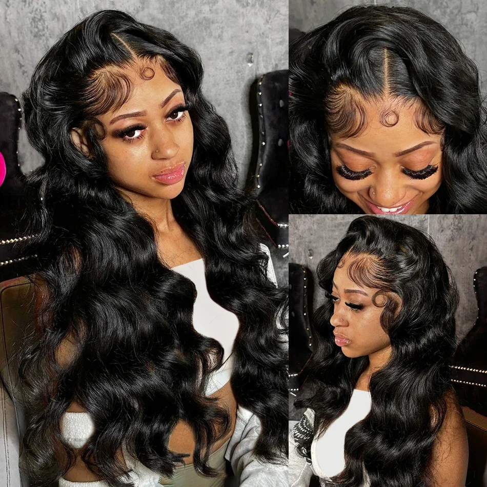 30 40 inch Body Wave HD Lace Front Wigs Human Hair 250 Density Brazilian Water Wave 13x4 Transparent Lace Frontal Wig For Women