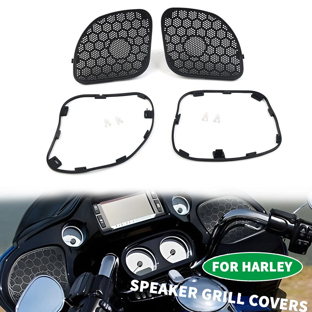 Motorcycle Front Fairing Speakers Mesh Grill Grilles Covers For Harley-Davidson Touring Road Glide FLTRX 2015-2023 Accessories