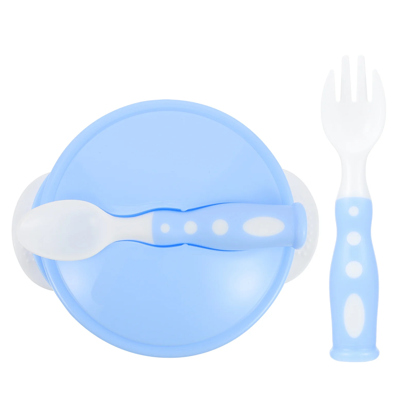 1Set Suction Cup Baby Bowl Set Toddler Feeding Tableware Anti-Tip Plate Fork Spoon High-Quality Silicone Practical Food Storage