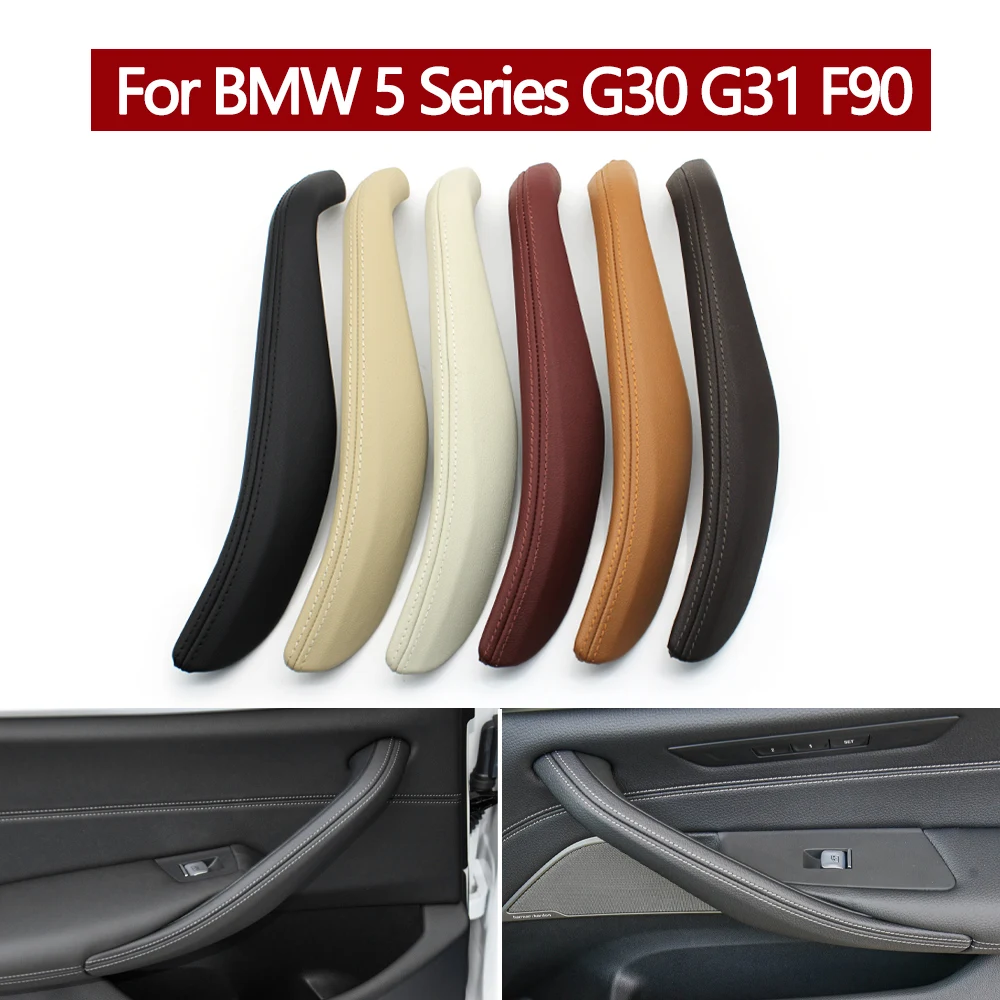 Car Interior Front Rear Left Right Door Handle Leather Outer Cover For BMW 5 Series G30 G31 M5 F90 2018 2019 2020 2021 2022 2023