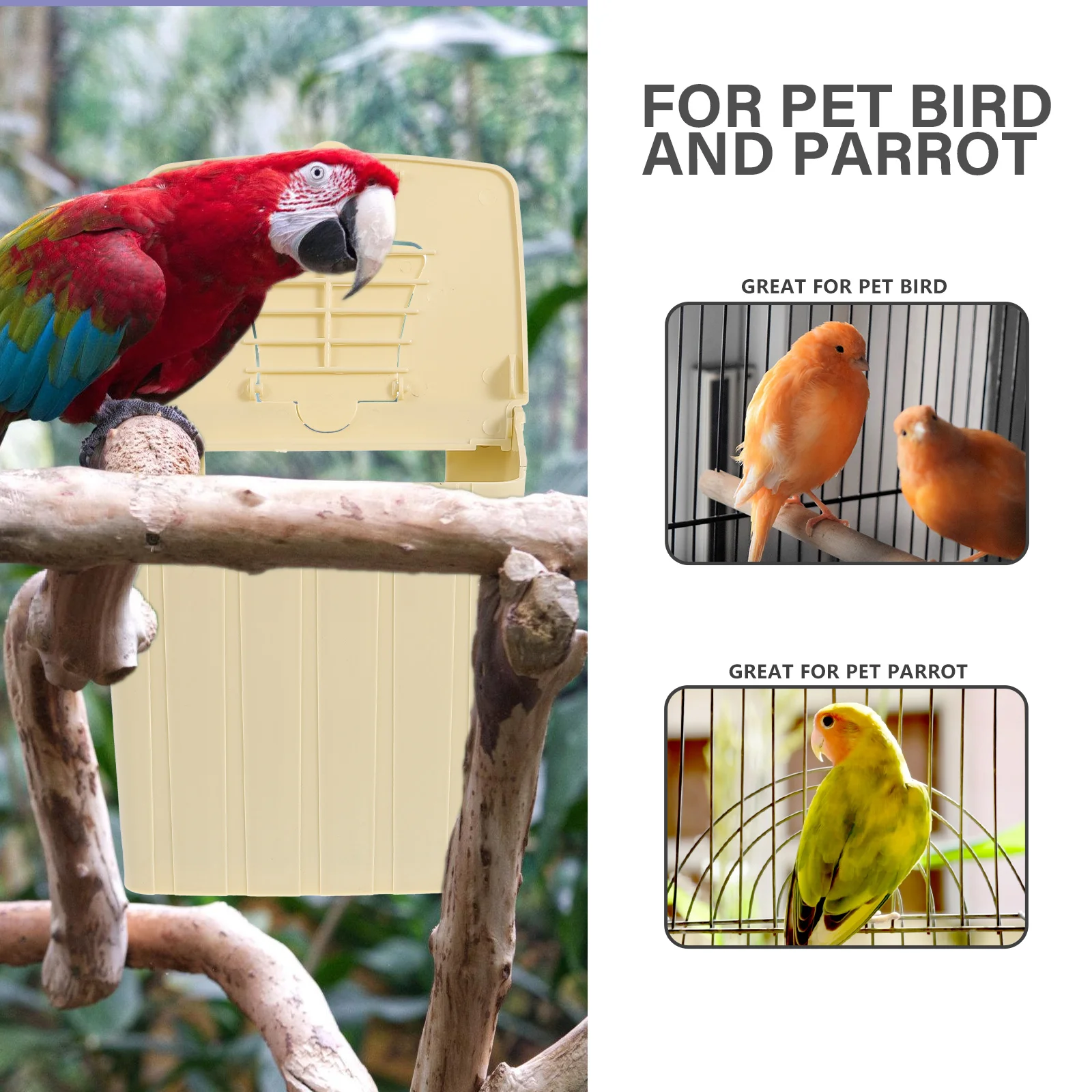 4 Pcs Small Parrot Bird Breeding Box Baby Boxes Nest for Cage House 1300X1300X1000CM Plastic Hanging