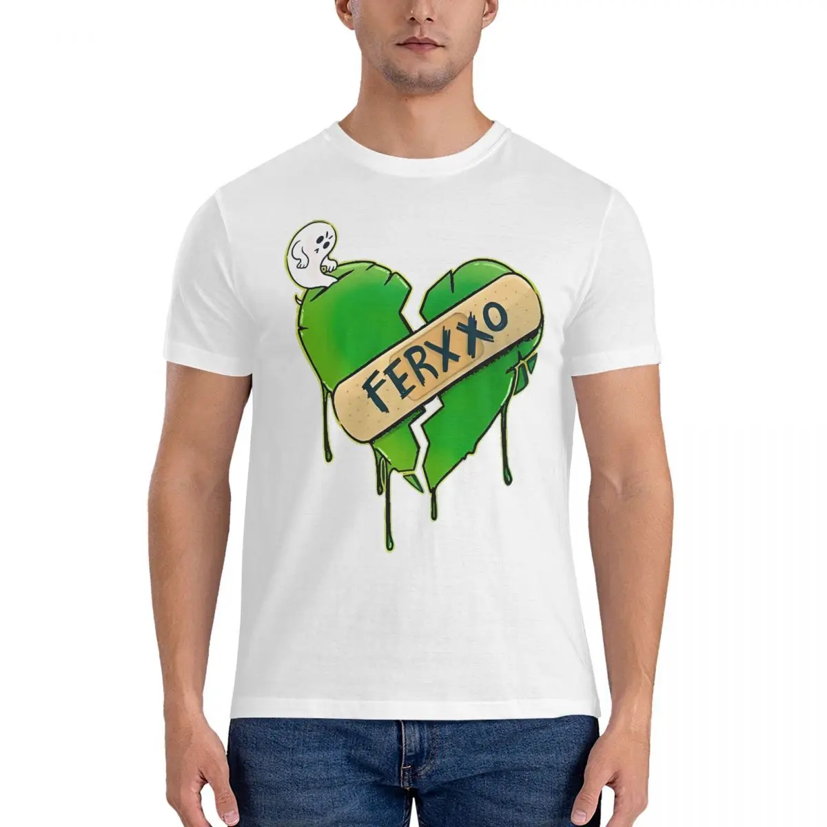 Broken Heart EL FERXXO Sticker Animated Feid HAPPY BIRTHDAY FERXXO T-Shirts Funny Pure Cotton Tee Shirt Crew Neck Short Sleeve