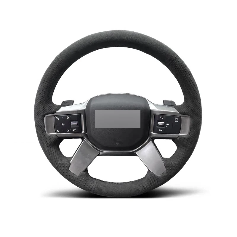 Genuine Leather Black Thread Hand Sew Steering Wheel Cover for Alcantera Car Accessories for Land Rover DEFENDER DISCOVERY III