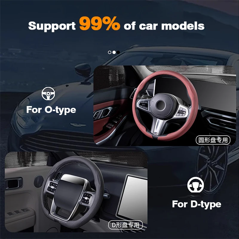 For KIA Car Steering Wheel Cover Nappa Leather Car Sreering Cover Rio Sorento Sportage Forte K3 K5 Stonic Strong Spectra Optima view 6