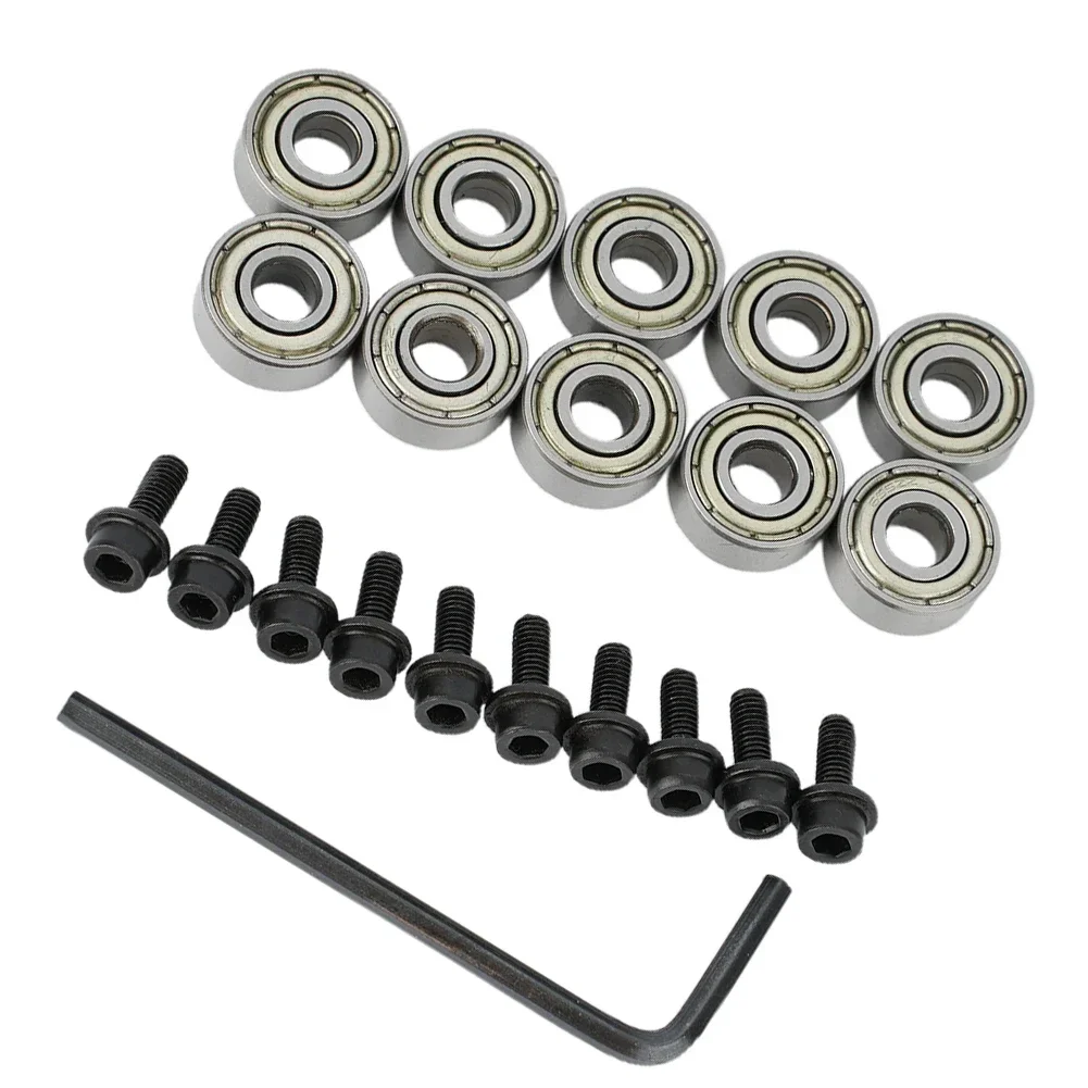 Chave Sextavada Roteador Bit Rolamento Acessórios de Madeira 11 Peças Conjunto 12.7 mm Roteador Bit Rolamentos de Esferas Guia Substituição