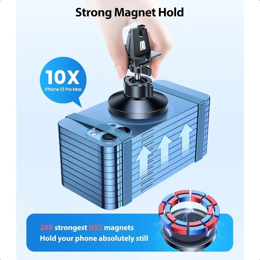 for MagSafe Car Mount [Upgraded Strongest Magnet Power] Magnetic Phone Holder for Car Vent 360 Adjustable Magnetic Car Phone Ho
