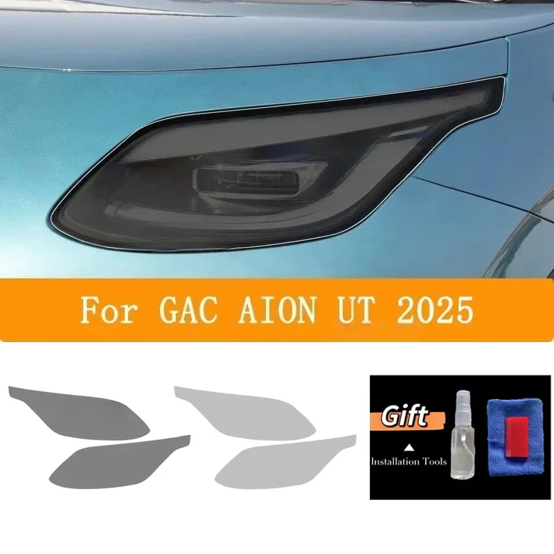 For GAC AION UT 2025 Pre Cutting Car Headlight Protective Car Repair Film Smoked Black Transparent TPU Anti-scratch Sticker