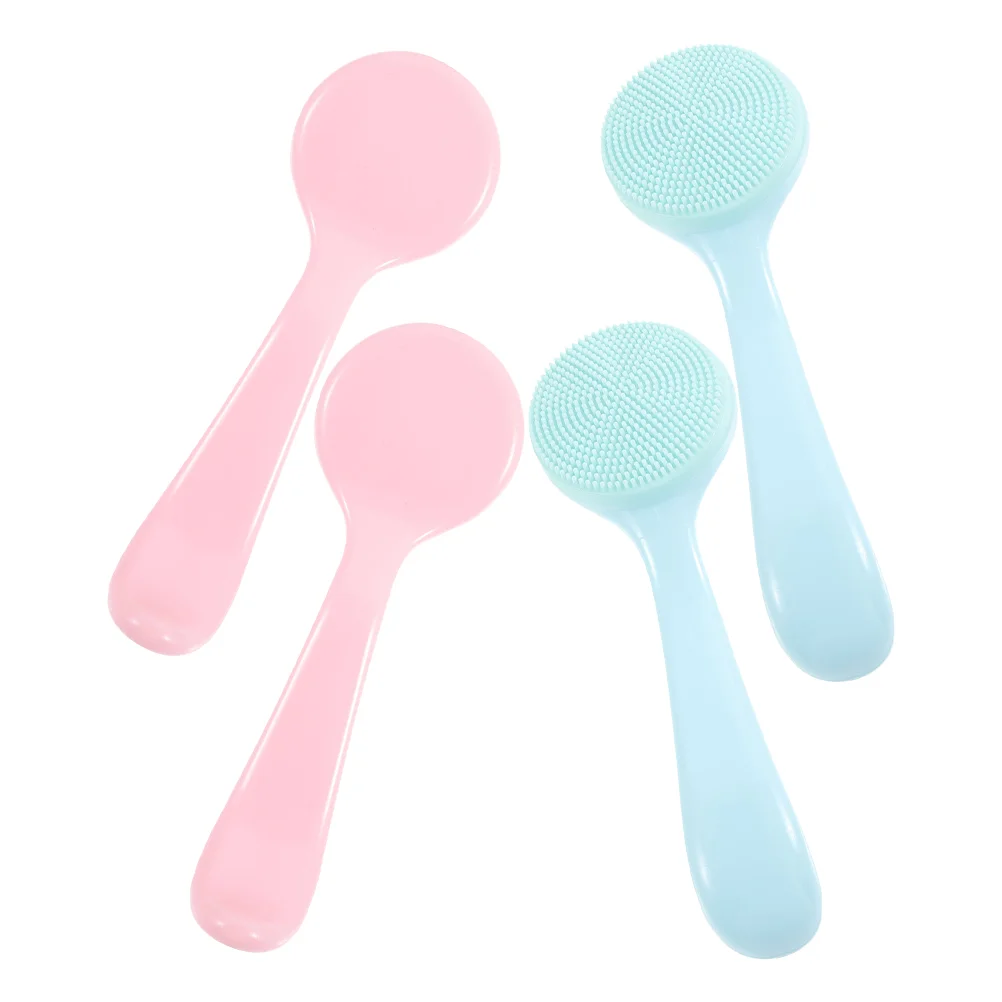 

4 Pcs Face Brush Silicone Cleansing Exfoliator Facial Scrubber for Blackhead Wash