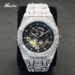 New Green Diamond Watch For Men Luxury Hip Hop Diamond Watches Unique Bling Ice Out Luminous Waterproof Clock relogios masculino