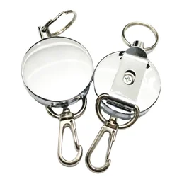 Metal Retractable Easy Pull Key Ring ID Holders Lanyard Badge Holder Reel Name Badge ID Tag Card Clip Recoil Reel Belt Clip