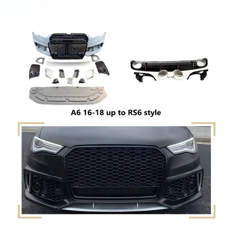 

STLF Restart New Plastic Bumper Grille Headlight Body Kit for A6 2016-2018 Modified to RS6 | Easy Installation | New Arrival