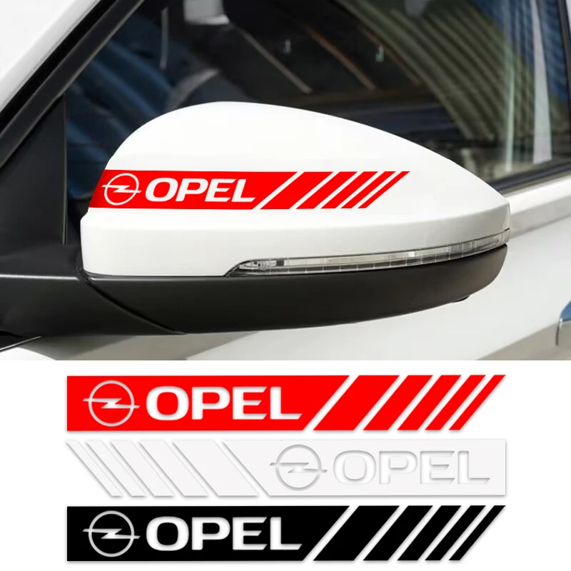 2PCS Car Badge Rearview Mirror Decor Sticker Vehicle Body Refit Decal For Opel Insignia Astra Antara Meriva Zafira H G Corsa