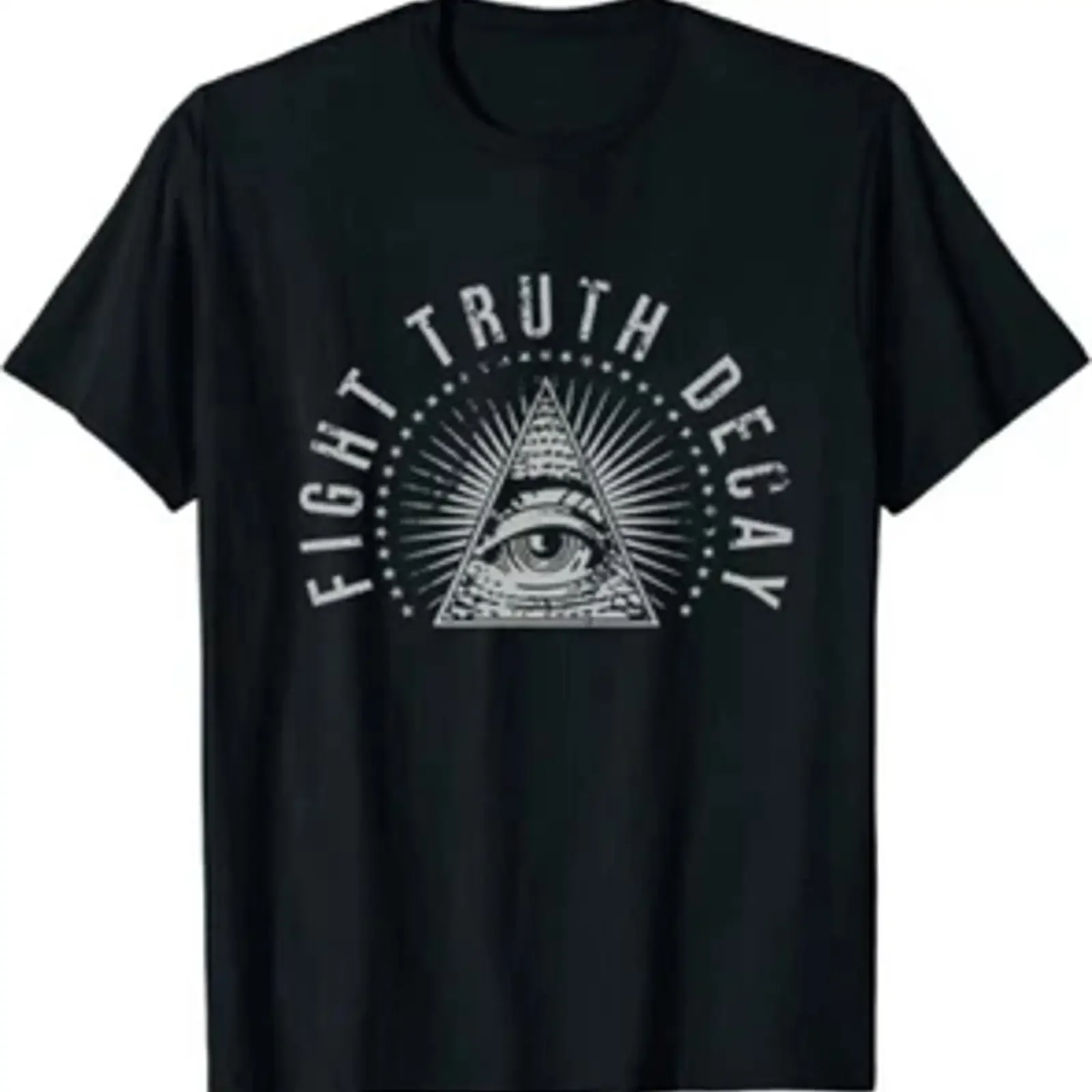 Fight Truth Decay Eye Providence T-shirt classique M 3XL fabriqué aux États-Unis vintage délavé unisexe légèrement décontracté confortable polyvalent