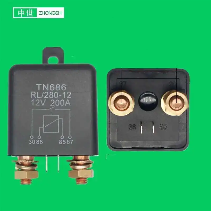 

686 New Truck Motor High Current 12V/24V 200A 2.4W Continuous Type Automotive Relay Connector For Car